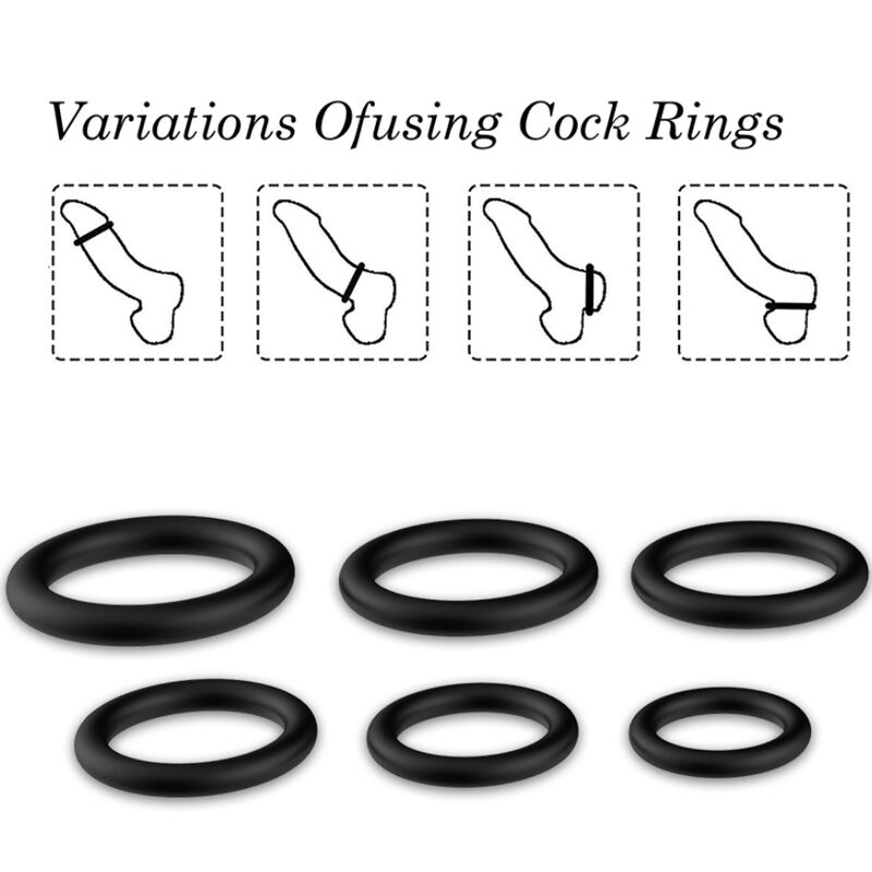 ARMONY - ANELLI IN SILICONE NERO - ARMONY FOR HIM | Lingerie Harness Boutique