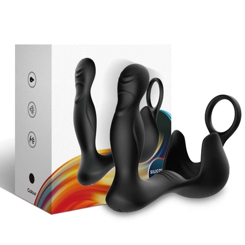 ARMONY - VIBRATORE SURROUND ANALE E STIMOLATORE TESTICOLO E ANELLO TELECOMANDO NERO - ARMONY FOR HIM | Lingerie Harness Boutique