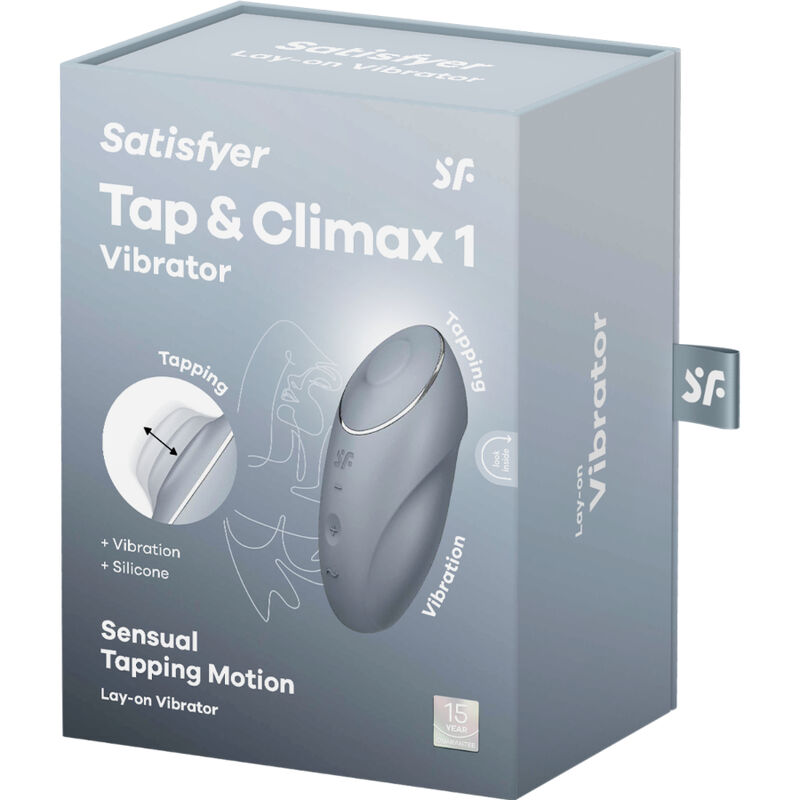 SATISFYER - TAP & CLIMAX 1 VIBRATORE LAY-ON GRIGIO - SATISFYER LAYONS | Lingerie Harness Boutique