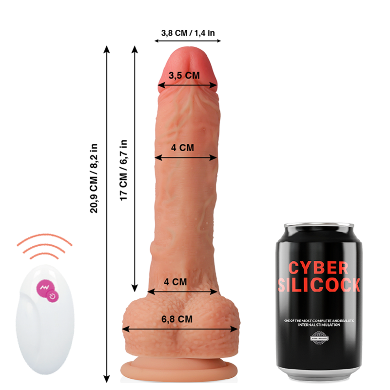 CYBER SILICOCK - TELECOMANDO REALISTICO MR RICK 20.9 CM -O- 4 CM - CYBER SILICOCK | Lingerie Harness Boutique