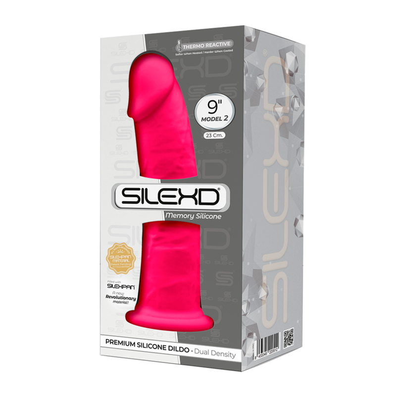 SILEXD - MODELLO 2 PENE REALISTICO PREMIUM SILEXPAN SILICONE FUCSIA 23 CM - SILEXD | Lingerie Harness Boutique