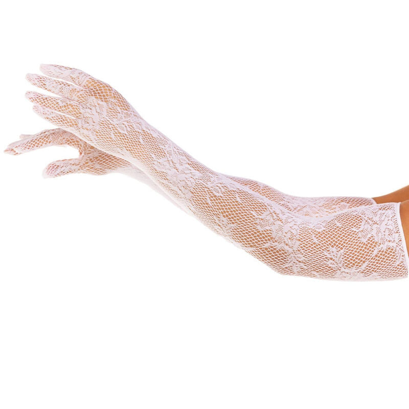 LEG AVENUE - GUANTI FLOREALI ROSSI BIANCHI - LEG AVENUE HOSIERY | Lingerie Harness Boutique