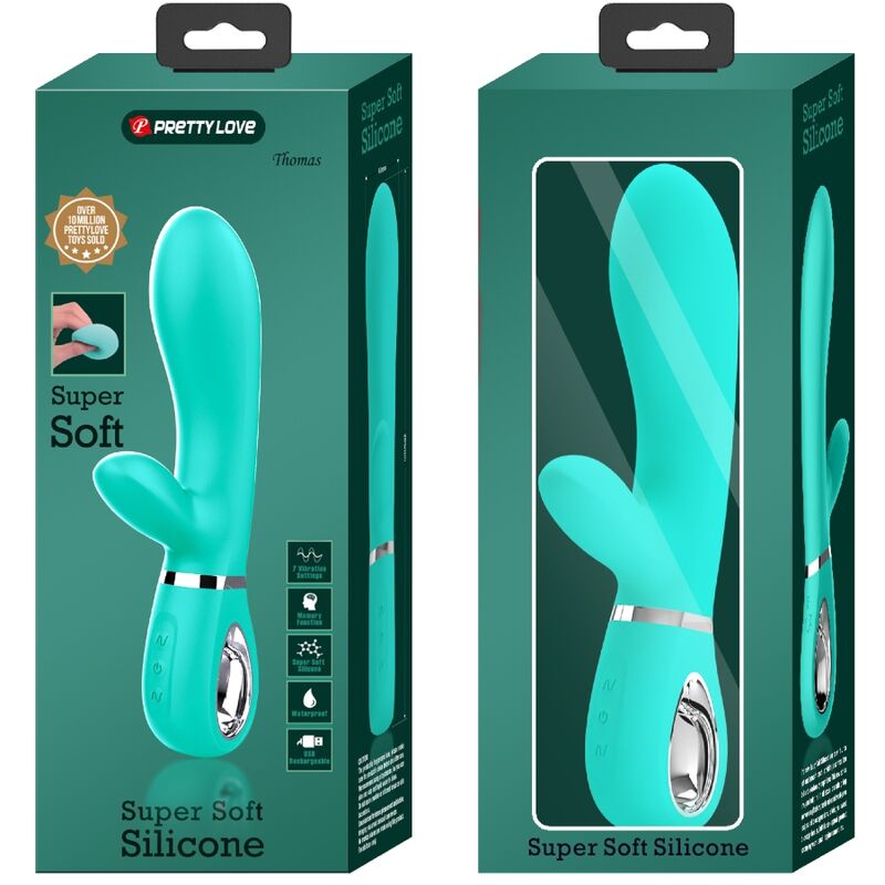 PRETTY LOVE - VIBRATORE MULTIFUNZIONE G-SPOT THOMAS VERDE ACQUA - PRETTY LOVE FLIRTATION | Lingerie Harness Boutique