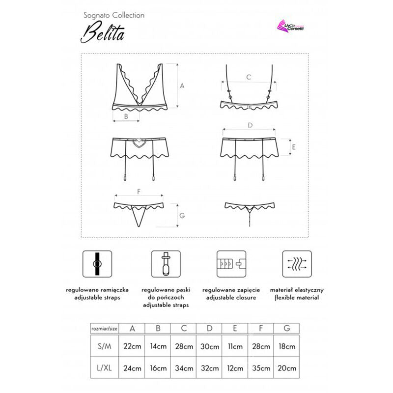 LIVCO CORSETTI FASHION - BELITA LC 90231 REGGISENO + SLIP + REGGISENO NERO L/XL - LIVCO CORSETTI SETS | Lingerie Harness Boutique