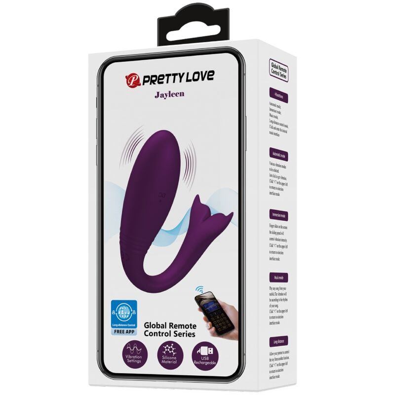 PRETTY LOVE - APP JAYLEEN VIBRATOR TELECOMANDO VIOLA - PRETTY LOVE LED | Lingerie Harness Boutique