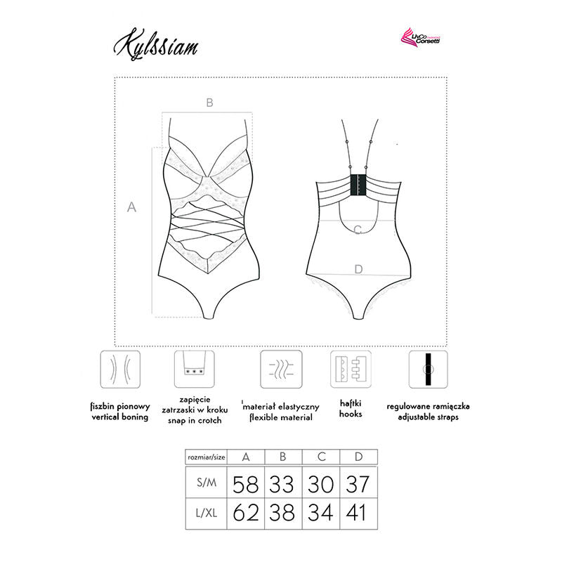 LIVCO CORSETTI FASHION - KYLSSIAM LC 90613 BODY NERO L/XL - LIVCO CORSETTI BODIES | Lingerie Harness Boutique