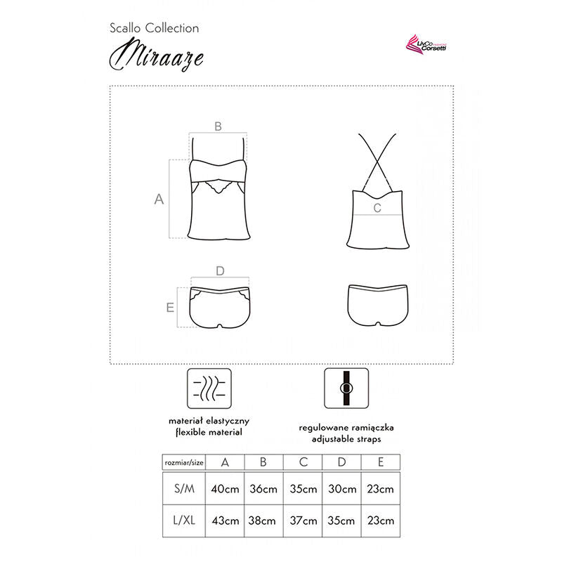 LIVCO CORSETTI FASHION - MIRAAZE LC 90567 CAMICIA + PANTALONCINO NERO L/XL - LIVCO CORSETTI SETS | Lingerie Harness Boutique