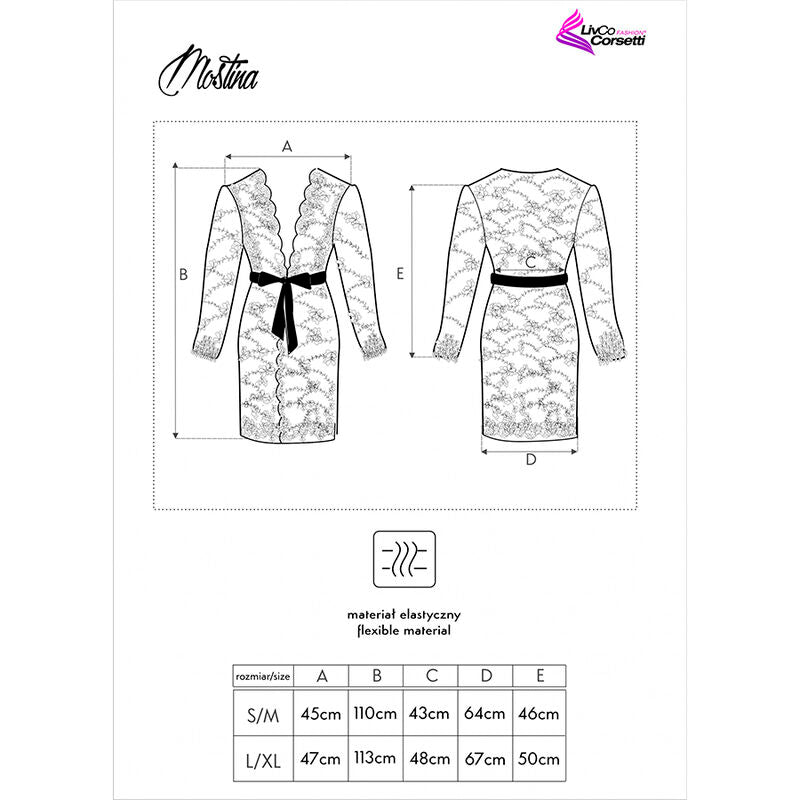 LIVCO CORSETTI FASHION - MOSTINA LC 90641 DRESSING G ABITO NERO L/XL - LIVCO CORSETTI ACCESORIES | Lingerie Harness Boutique