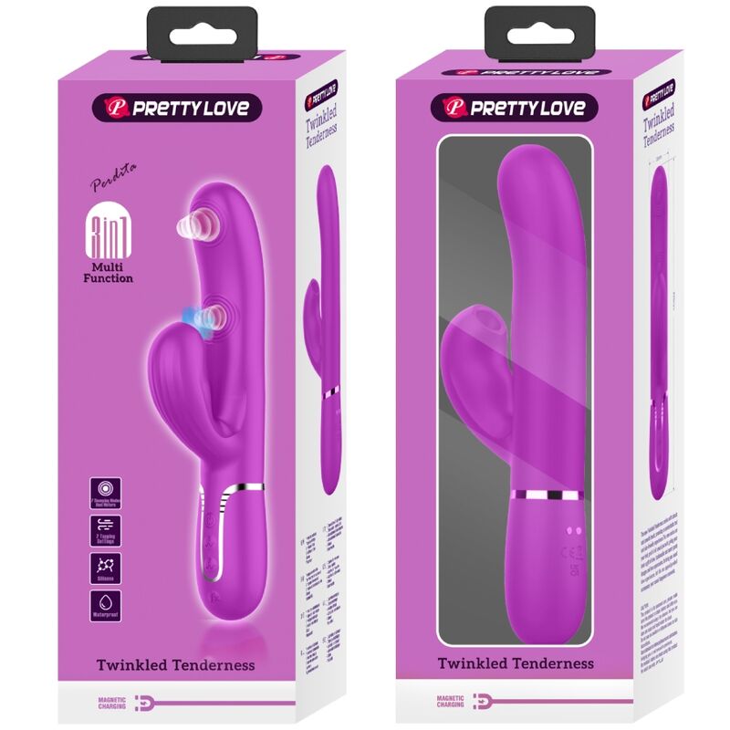 PRETTY LOVE - VIBRATORE MULTIFUNZIONE PERLITA 3 IN 1 G-SPOT VIOLA - PRETTY LOVE FLIRTATION | Lingerie Harness Boutique