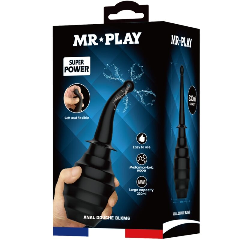 MR PLAY - DOCCIA ANALE BLKM6 SUPER POWER NERO - MR PLAY | Lingerie Harness Boutique