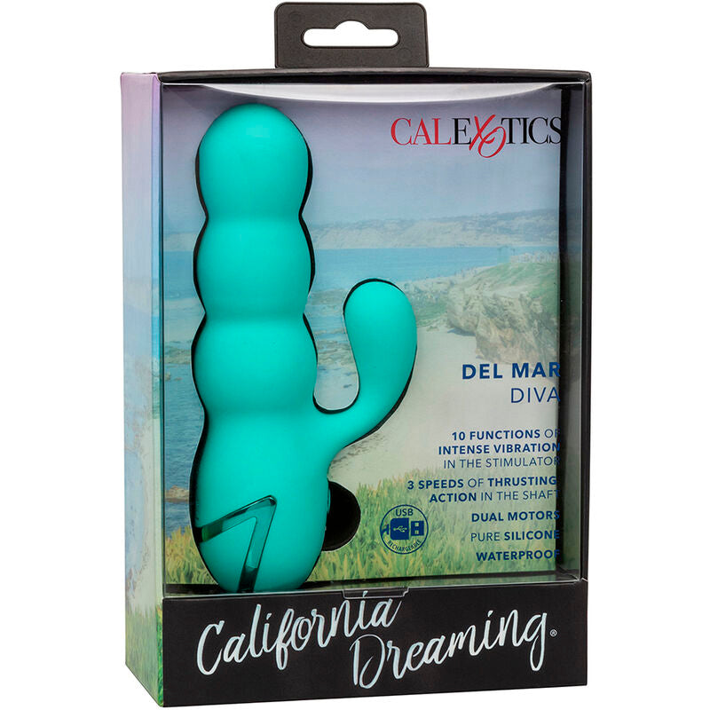 CALEXOTICS - VIBRATORE DEL MAR DIVA RABBIR AQUA GREEN DI CALIFORNIA DREAMING - CALEXOTICS | Lingerie Harness Boutique