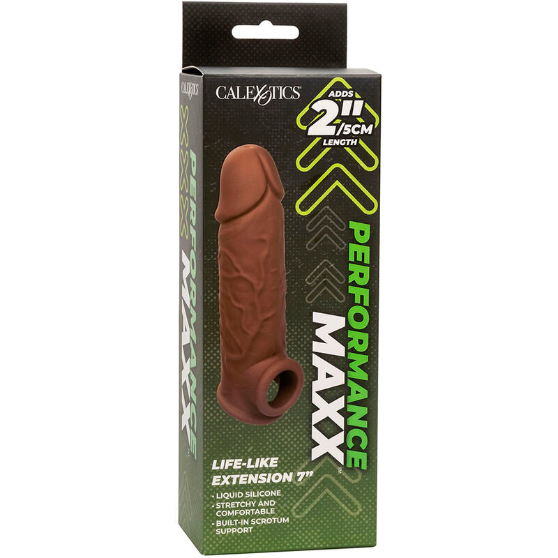 CALEXOTICS - PERFORMANCE MAXX LIFE-LIKE EXTENSION 7 PELLE MARRONE - CALEXOTICS | Lingerie Harness Boutique
