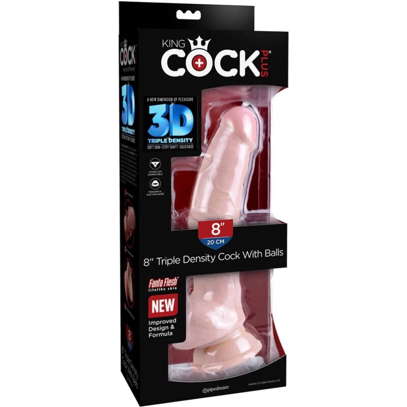 KING COCK - DILDO TRIPLA DENSIT 18.4 CM - KING COCK PLUS | Lingerie Harness Boutique