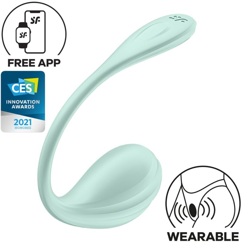 SATISFYER - STIMOLATORE PUNTO G PETALE LISCIO VERDE ACQUA APP GRATUITA - SATISFYER PARTNER | Lingerie Harness Boutique