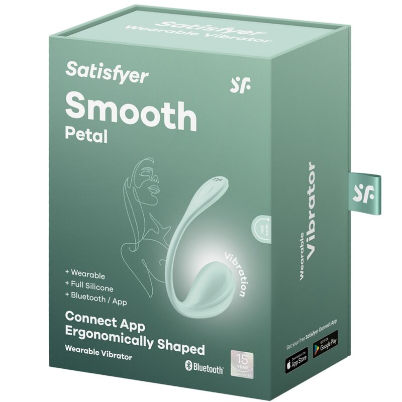 SATISFYER - STIMOLATORE PUNTO G PETALE LISCIO VERDE ACQUA APP GRATUITA - SATISFYER PARTNER | Lingerie Harness Boutique