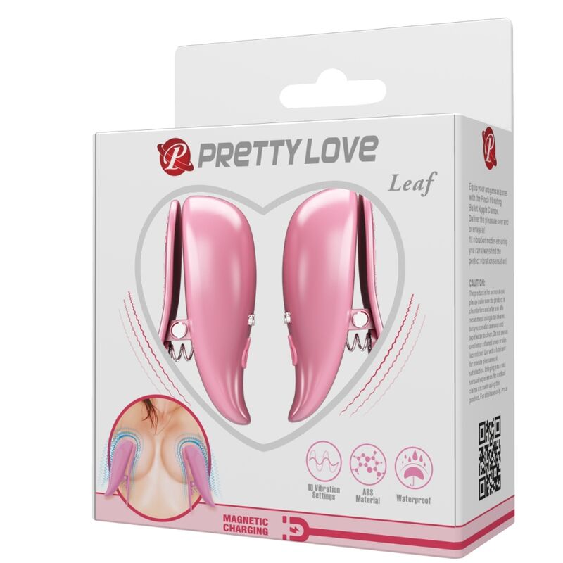 PRETTY LOVE - LEAF PINZE PER CAPEZZETTI VIBRANTI ROSA - PRETTY LOVE FLIRTATION | Lingerie Harness Boutique