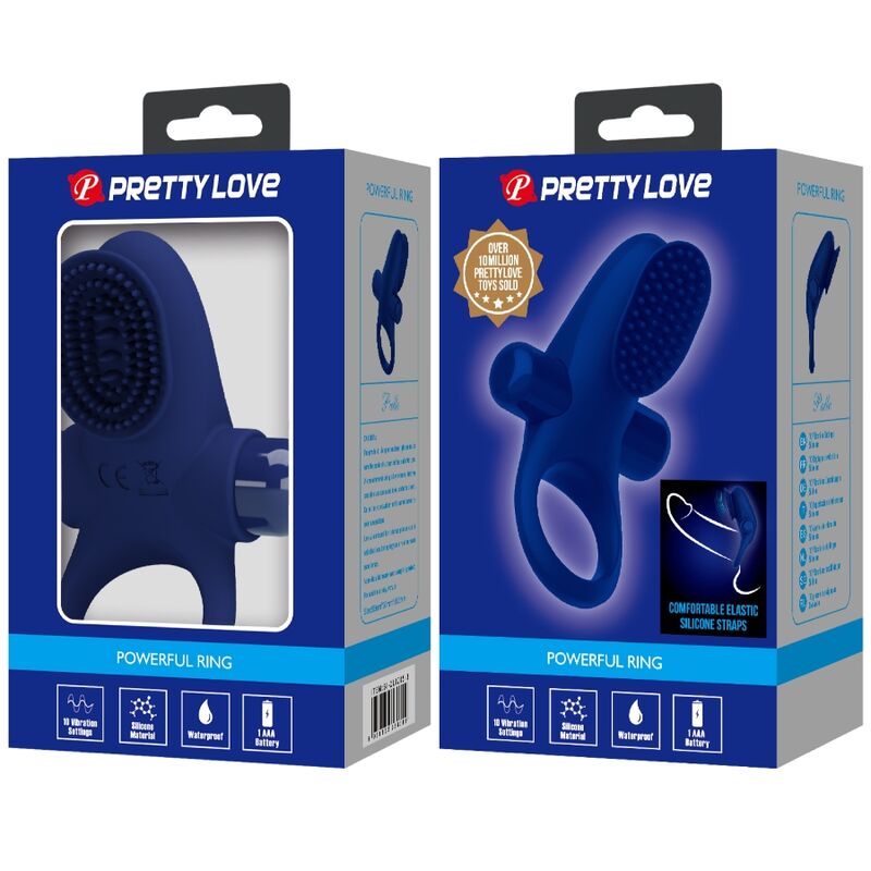 PRETTY LOVE - PALLE ANELLO CON VIBRAZIONE BLU - PRETTY LOVE MALE | Lingerie Harness Boutique