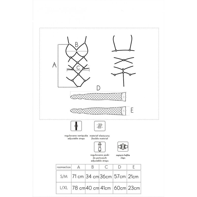 LIVCO CORSETTI FASHION - THIARA LC 20213 SET BODY + CALZE ROSSO L/XL - LIVCO CORSETTI SETS | Lingerie Harness Boutique