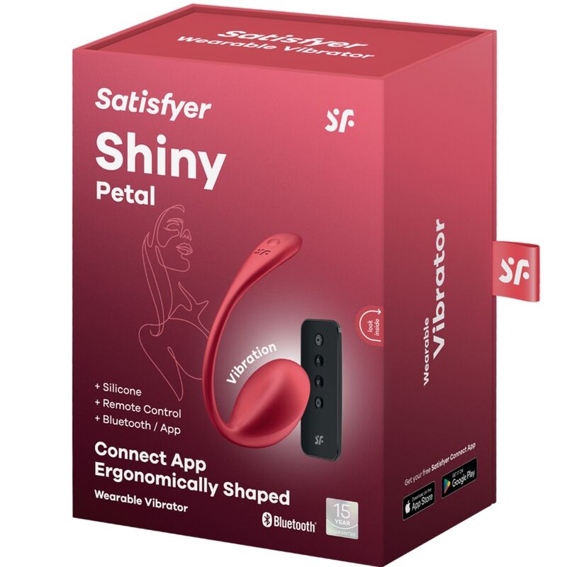 SATISFYER - SHINY PETAL STIMOLATORE CON TELECOMANDO G-POINT ROSSO APP GRATUITA - SATISFYER PARTNER | Lingerie Harness Boutique