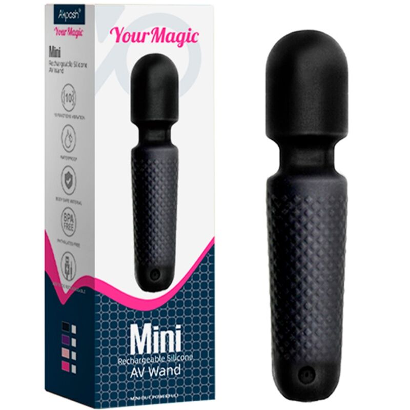 ARMONY - YOUR MAGIC MASSAGGIATORE E VIBRATORE RICARICABILE 10 VIBRAZIONI BACCHETTA PUNTI NERO - ARMONY MASSAGERS | Lingerie Harness Boutique