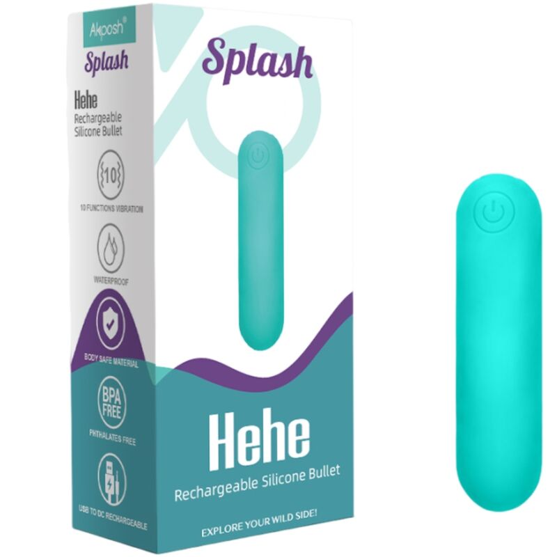 ARMONY - SPLASH HEHE VIBRATORE BULLET IN SILICONE 10 VIBRAZIONI 65 X 15 CM VERDE - ARMONY STIMULATORS | Lingerie Harness Boutique