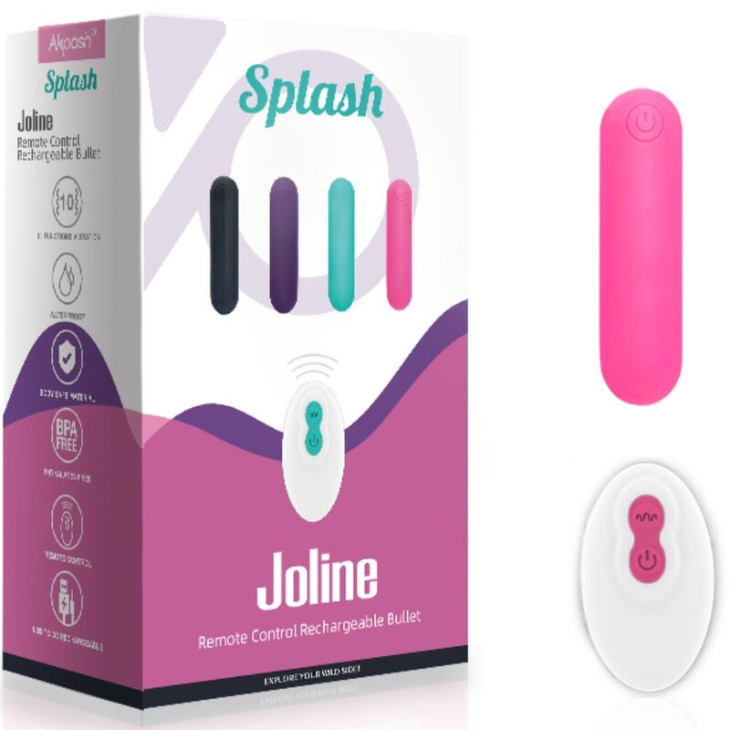 ARMONY - SPLASH JOLINE VIBRATORE BULLET IN SILICONE TELECOMANDO 10 VIBRAZIONI 65 X 15 CM ROSA - ARMONY STIMULATORS | Lingerie Harness Boutique