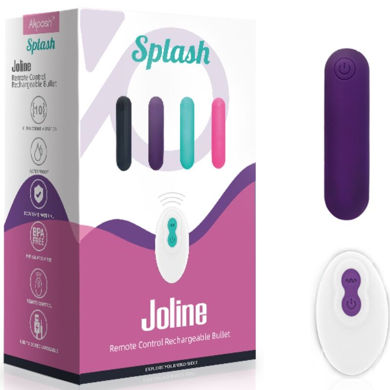 ARMONY - SPLASH JOLINE VIBRATORE BULLET IN SILICONE TELECOMANDO 10 VIBRAZIONI 6.5 X 1.5 CM VIOLA - ARMONY STIMULATORS | Lingerie Harness Boutique