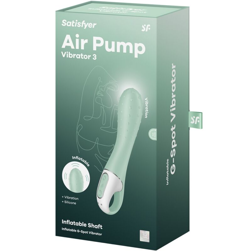 SATISFYER - AIR PUMP VIBRATOR 3 PUNTO G GONFIABILE MENTA - SATISFYER VIBRATOR | Lingerie Harness Boutique