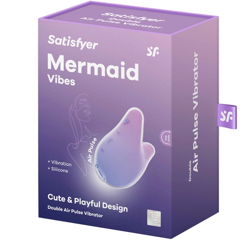 SATISFYER - MERMAID VIBES STIMOLATORE E VIBRATORE VIOLA E ROSA - SATISFYER AIR PULSE | Lingerie Harness Boutique