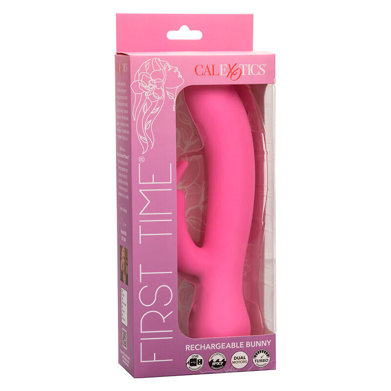 CALEXOTICS - FIRST TIME VIBRATORE CONIGLIO RICARICABILE ROSA - CALEXOTICS | Lingerie Harness Boutique