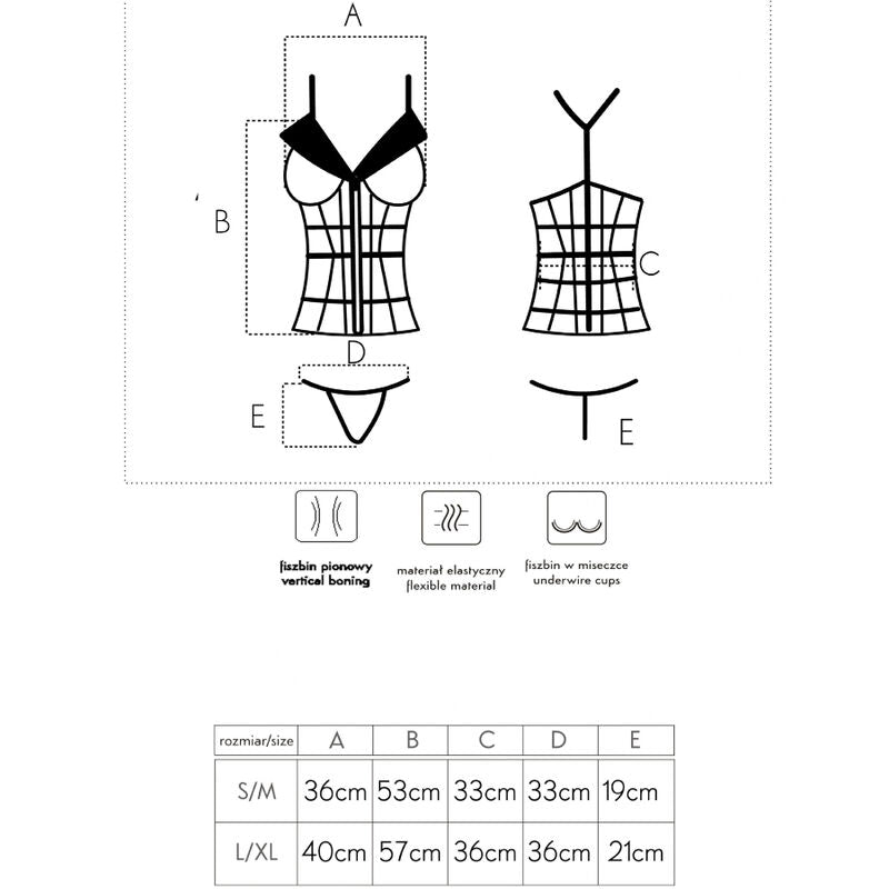 LIVCO CORSETTI FASHION - LAURA LC 20215 CORSETTO + PERIZOMA L/XL - LIVCO CORSETTI SETS | Lingerie Harness Boutique