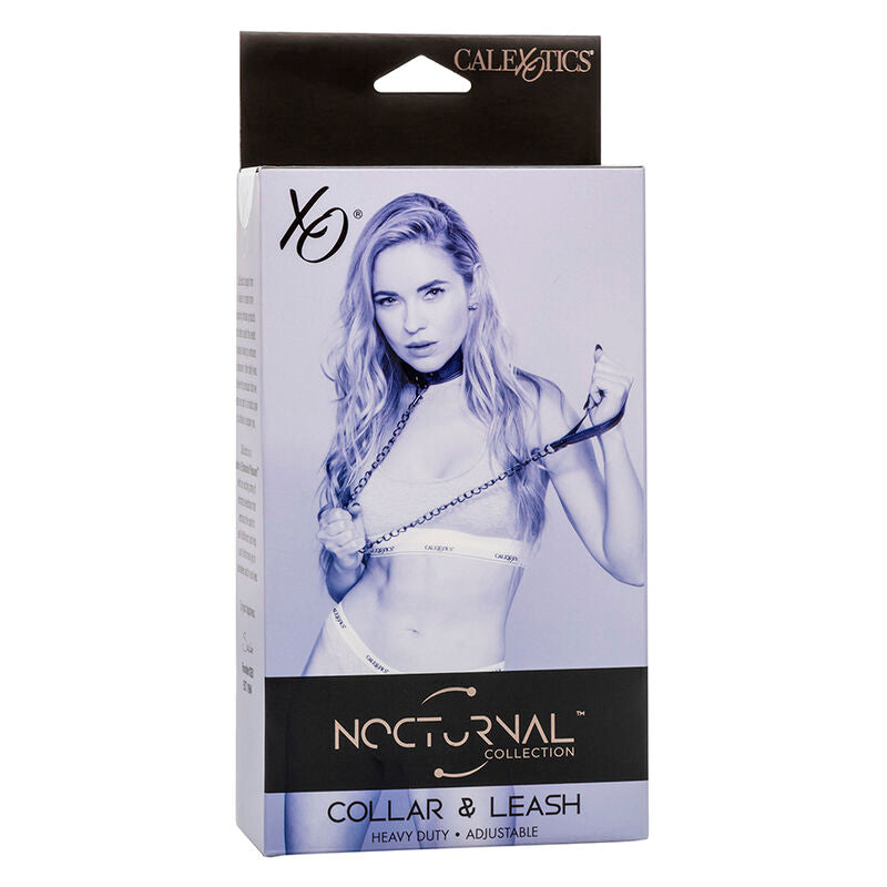 CALEXOTICS - NOCTURNAL COLLARE E GUINZAGLIO IN PELLE REGOLABILE NERO - CALEXOTICS | Lingerie Harness Boutique