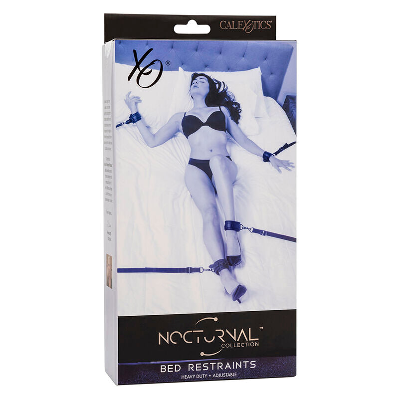CALEXOTICS - NOCTURNAL CINGHIE PER LETTO IN PELLE REGOLABILI NERE - CALEXOTICS | Lingerie Harness Boutique