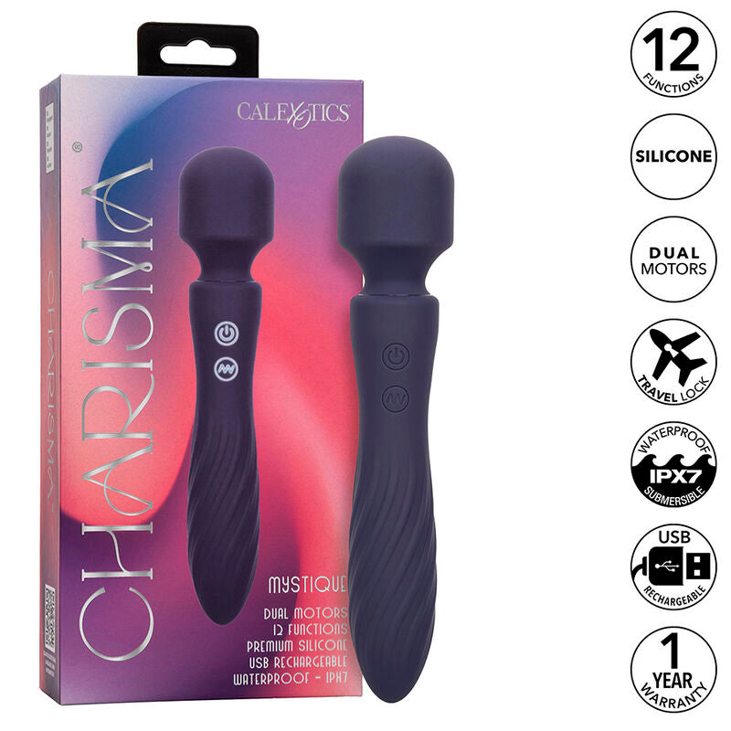 CALEXOTICS - CHARISMA MYSTIQUE MASSAGGIATORE DOPPIO MOTORE 12 FUNZIONI 20,5 CM X 4,5 CM VIOLA - CALEXOTICS | Lingerie Harness Boutique