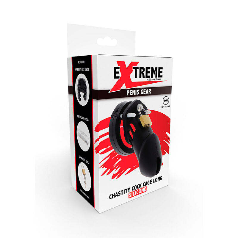 HIDDEN DESIRE - EXTREME GABBIA PER CAZZO IN SILICONE TAGLIA L NERA - HIDDEN DESIRE | Lingerie Harness Boutique