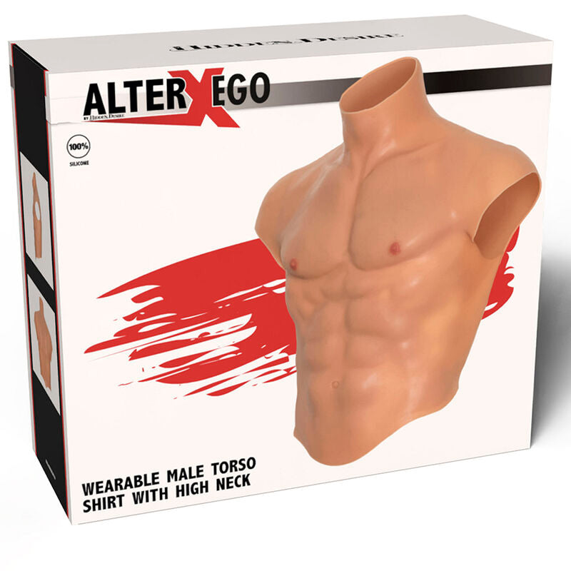 HIDDEN DESIRE - ALTER EGO SILICONE TORSO MASCHILE CAMICIA CON ABS FLESH - HIDDEN DESIRE | Lingerie Harness Boutique
