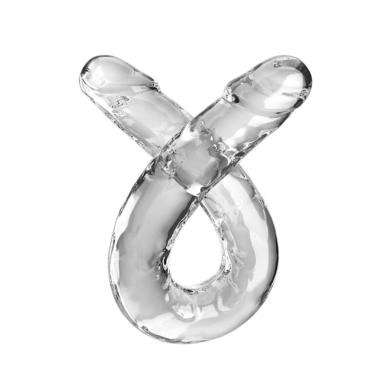 KING COCK - DOUBLE TROUBLE DOPPIO TROUBLE 46 CM TRASPARENTE - KING COCK | Lingerie Harness Boutique