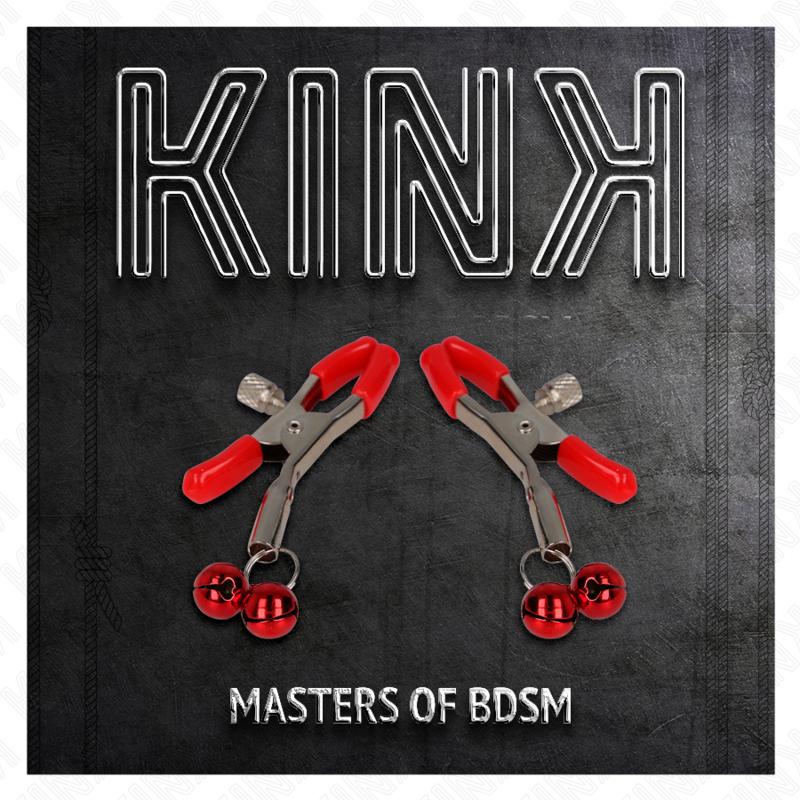 KINK - PINZA PER CAPEZZOLI DOPPIA CAMPANA ROSSA 6 CM - KINK COLLAR & GAG | Lingerie Harness Boutique