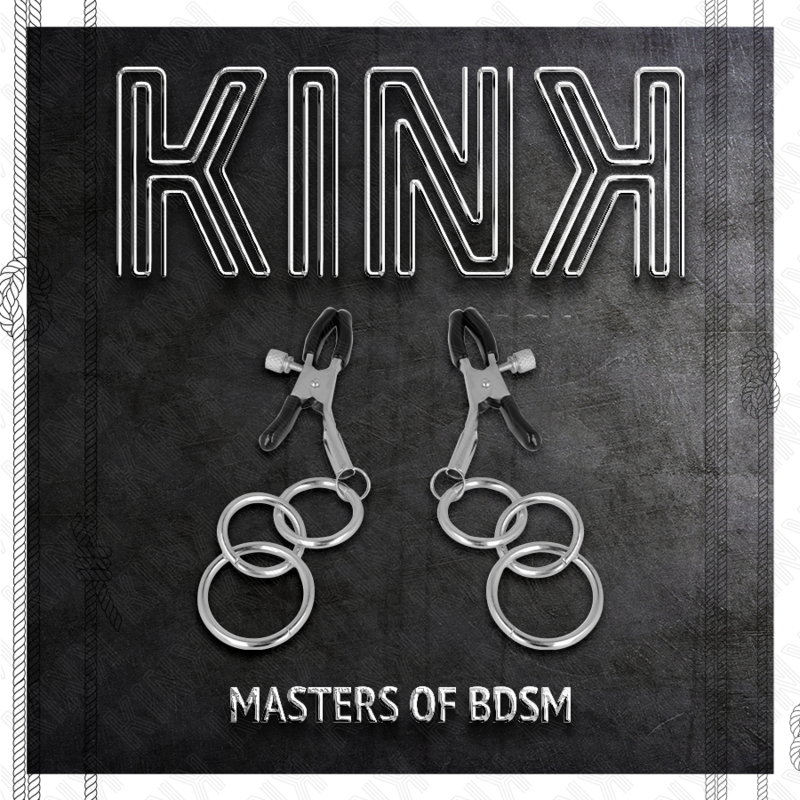 KINK - MORSETTO PER CAPEZZOLO CON 3 O-RING 6 CM - KINK COLLAR & GAG | Lingerie Harness Boutique