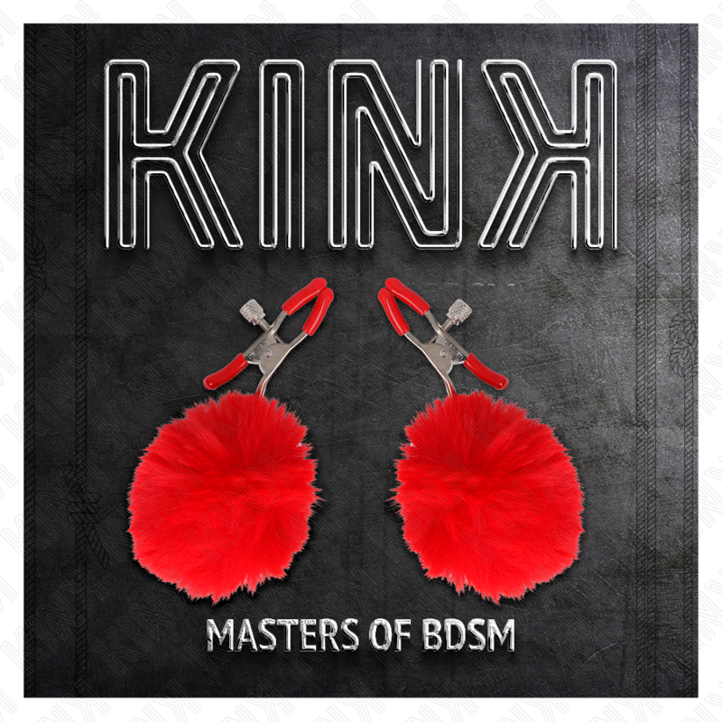KINK - PINZA PER CAPEZZOLI CON SFERA IN ECOPELLICCIA ROSSO 6 CM - KINK COLLAR & GAG | Lingerie Harness Boutique