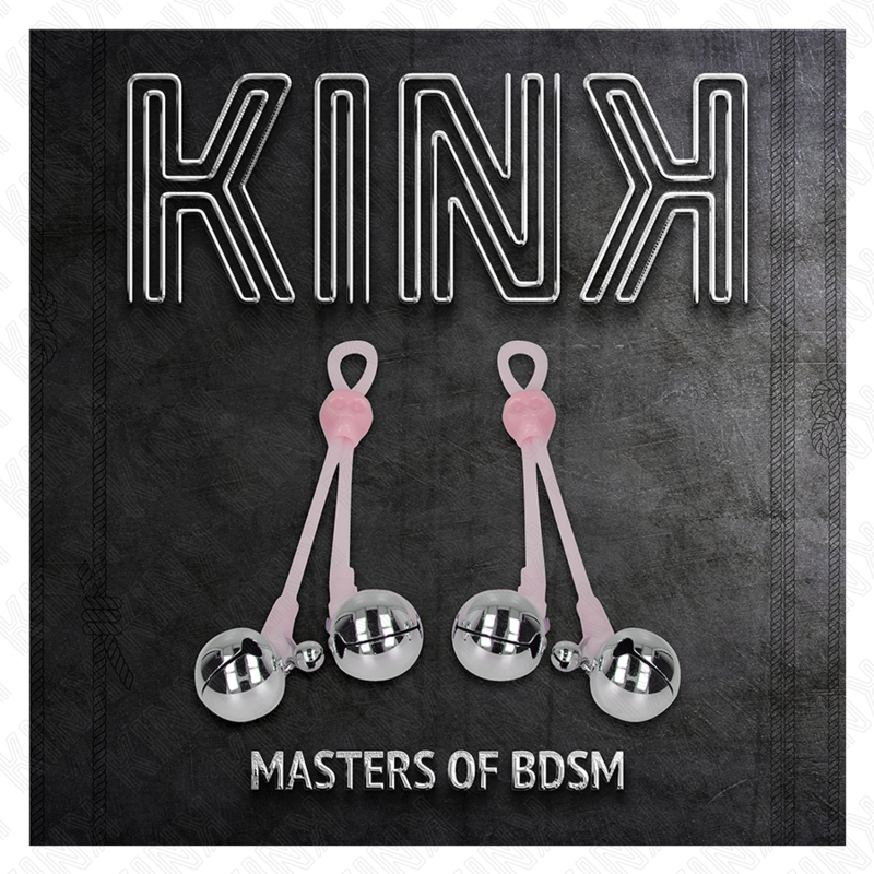 KINK - PINZE PER CAPEZZOLI TESCHIO LUMINOSO CON ANELLO CAMPANELLI REGOLABILI ROSA/ARGENTO - KINK COLLAR & GAG | Lingerie Harness Boutique