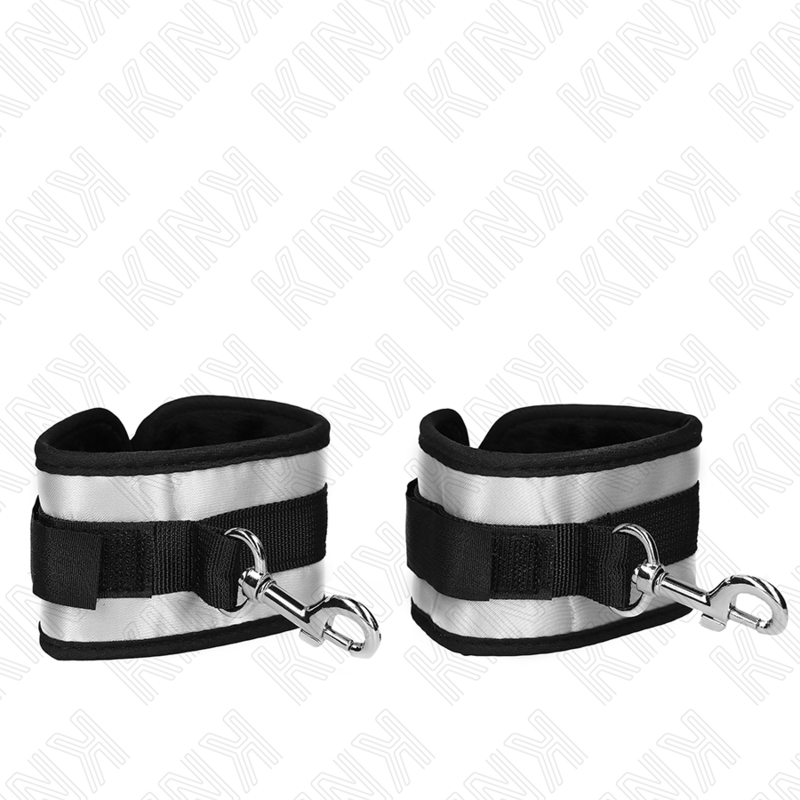 KINK - POLSINI IN NEOPRENE GRIGIO 23 X 5 CM - KINK COLLAR & GAG | Lingerie Harness Boutique