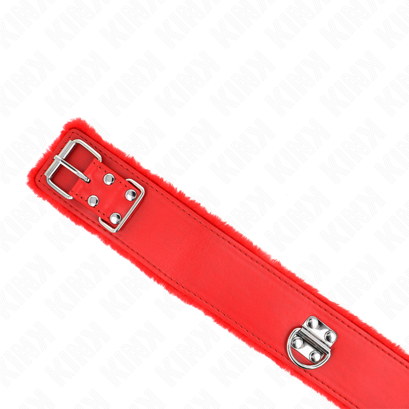 KINK - COLLANA CON GUINZAGLIO 116 CM CON BORCHIE IN ARGENTO MODELLO 4 ROSSO REGOLABILE 40-48 CM X 6 CM - KINK IMPACT & TOUCH | Lingerie Harness Boutique