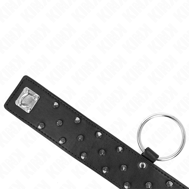 KINK - COLLANA CON GUINZAGLIO 65 CM CON BORCHIE IN ARGENTO MODELLO 5 REGOLABILE 36-43 CM X 5 CM - KINK COLLAR & GAG | Lingerie Harness Boutique