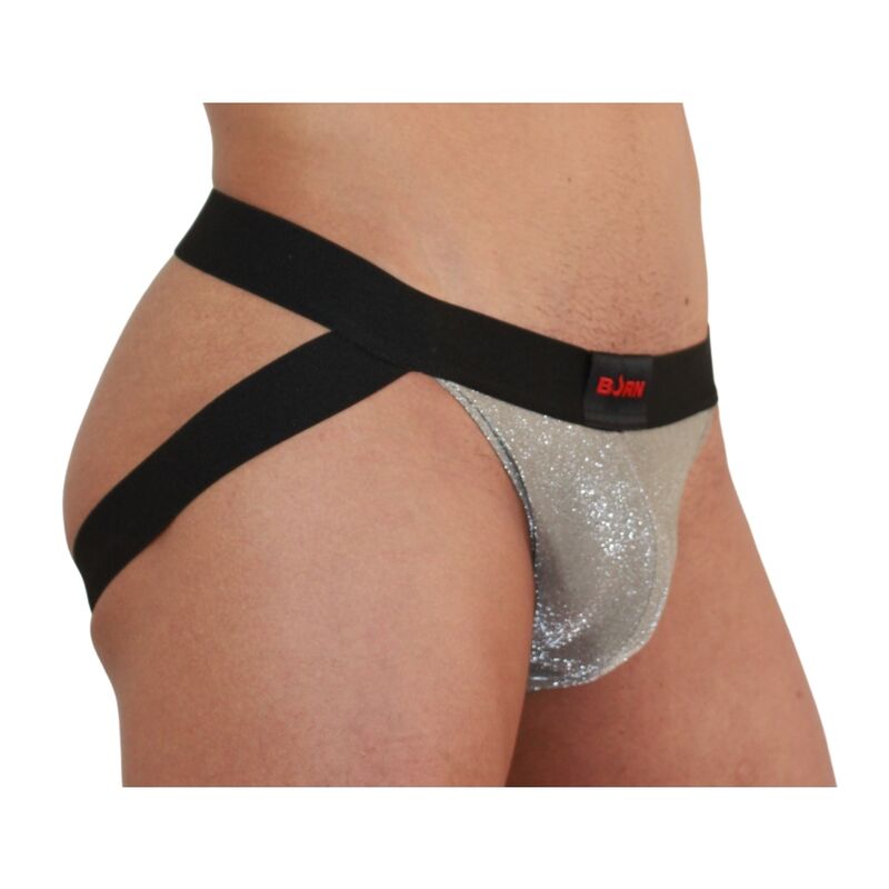 BURN - 001 JOCK BEIGE LUCIDO / NERO XL - BURN | Lingerie Harness Boutique