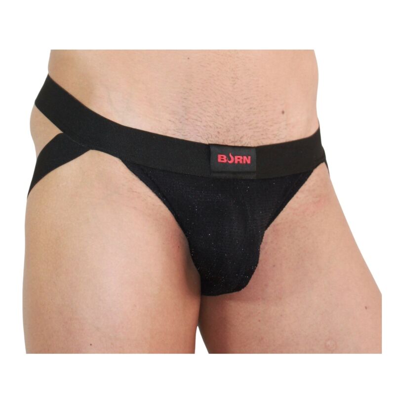 BURN - 003 JOCK NERO LUCIDO XL - BURN | Lingerie Harness Boutique