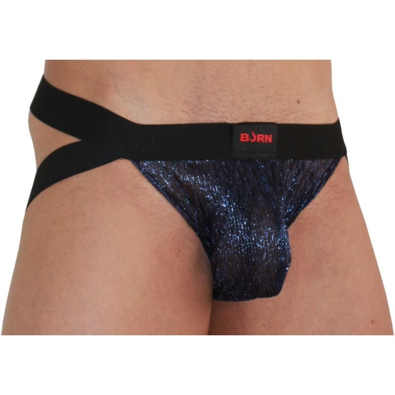 BURN - 006 JOCK BLU LUCIDO / NERO XL - BURN | Lingerie Harness Boutique