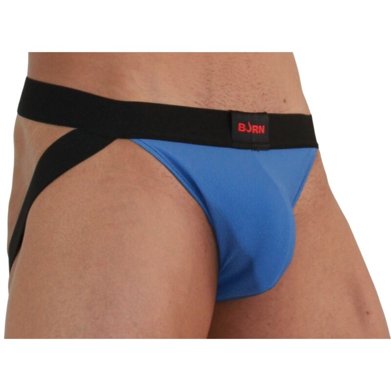 BURN - 008 JOCK BLU / NERO XL - BURN | Lingerie Harness Boutique