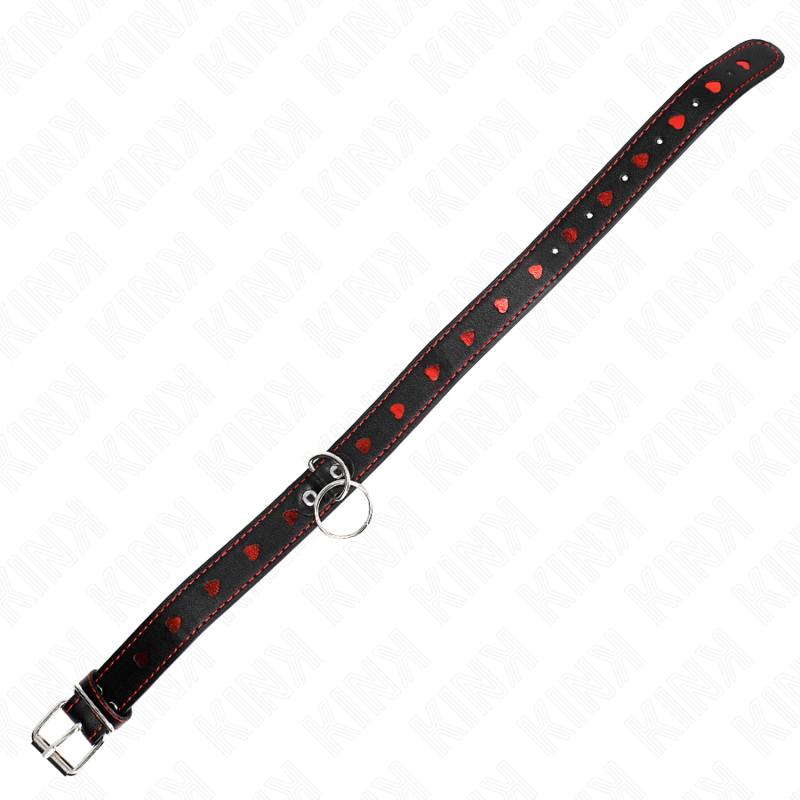 KINK - COLLANA CON CINTURINO 65 CM DETTAGLI CUORE 52,5 X 2,5 CM - KINK COLLAR & GAG | Lingerie Harness Boutique
