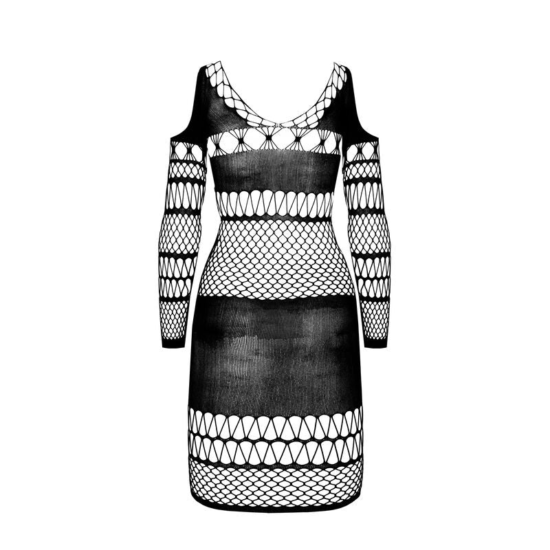 PASSION - BS 105 BODYSTOCKING NERO TAGLIA UNICA - PASSION WOMAN BODYSTOCKINGS | Lingerie Harness Boutique